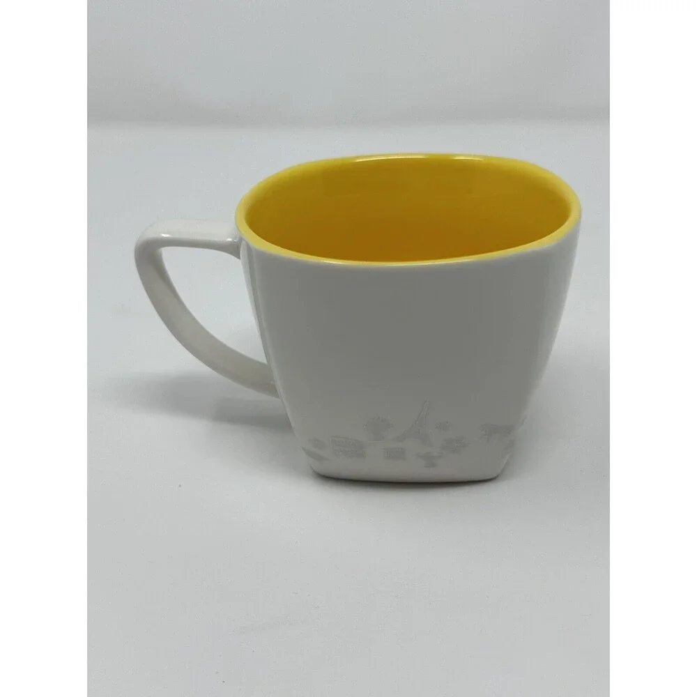 Set of 3 Coffee Bean & Tea Leaf Square Mugs 10, 8, 4oz Ceramic Multi Color